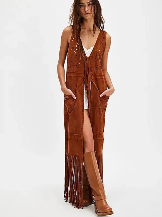 Nigel Preston & Knight Jackets & Blazers - nigel preston long cut suede gilet maxi vest